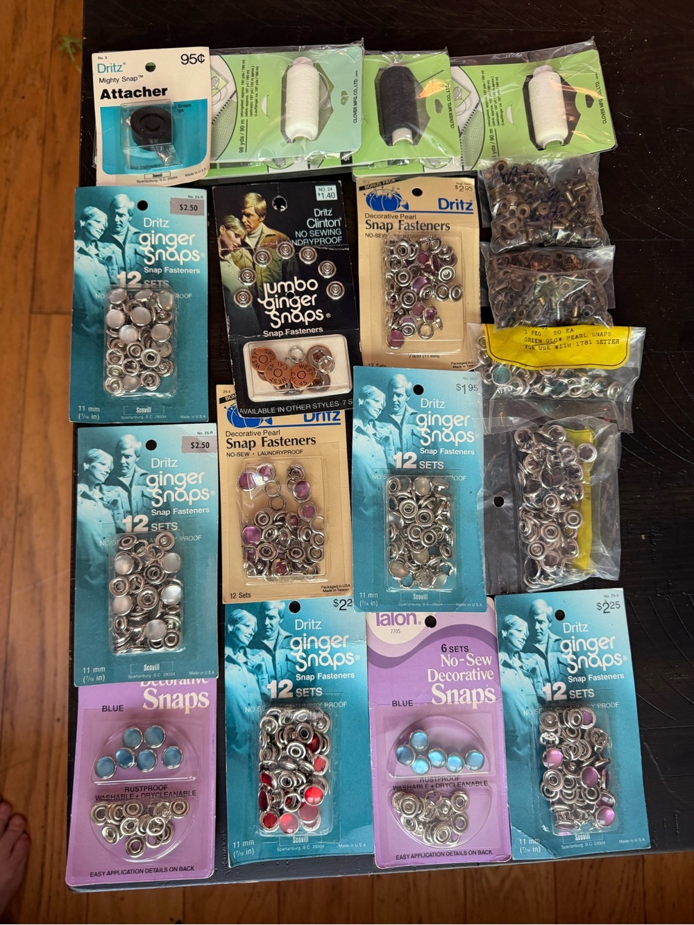 Ginger Snaps & Snap Fasteners Assorted Silver Hardware - Multi-Pack & attacher